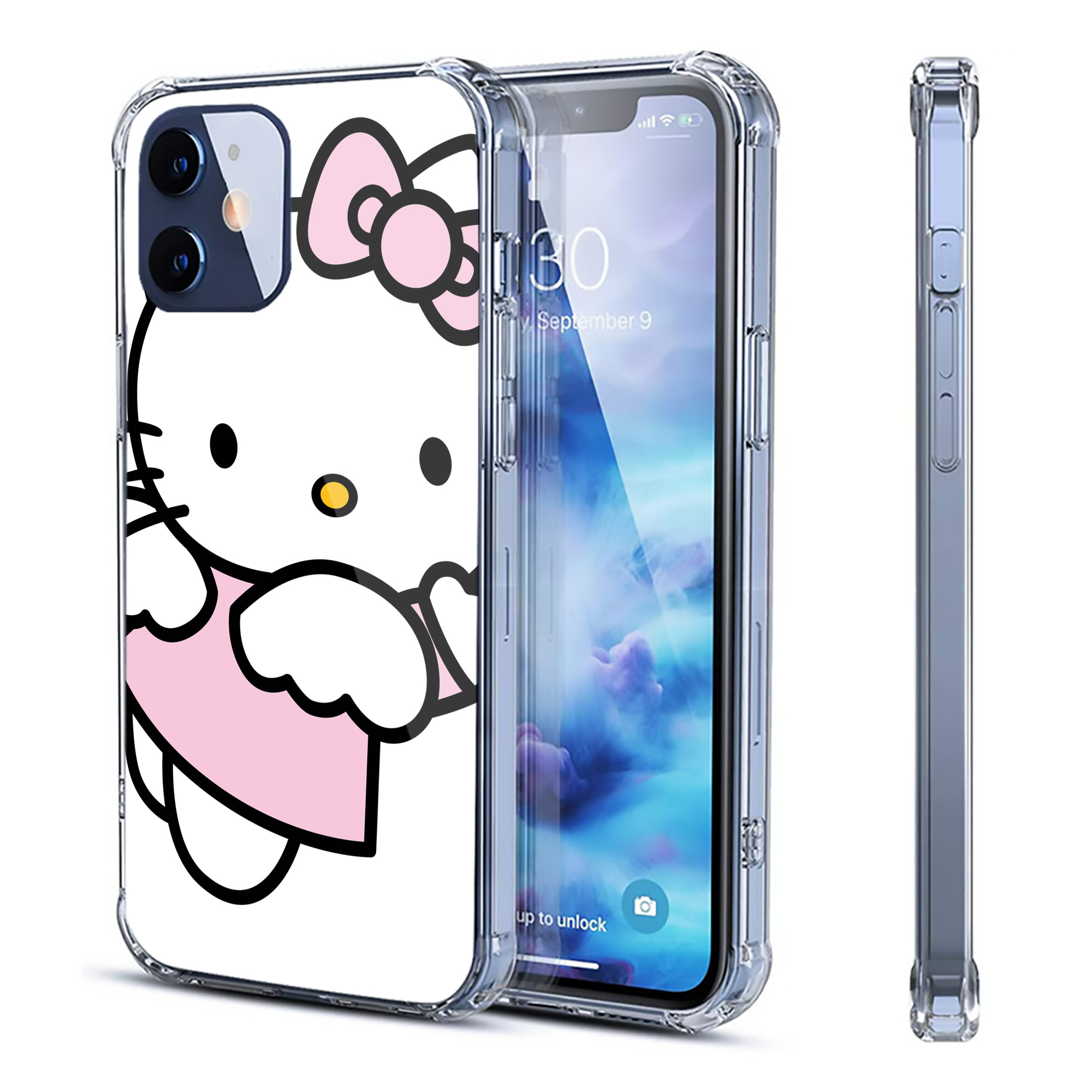 （画像用） Hello Kitty ハローキティ 【iPhone 12シリーズ対応】透明スマホケース（クリアソフトケース）